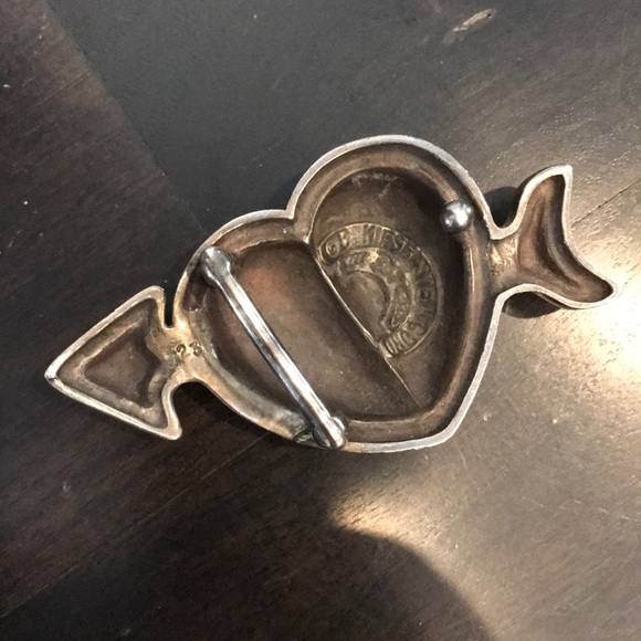 KIESELSTEIN-CORD STERLING SILVER HEART BELT BUCKLE - Picture 3 of 4